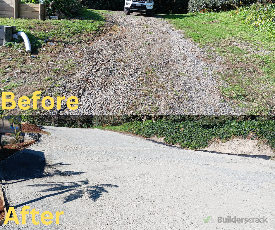 Driveway before/after
