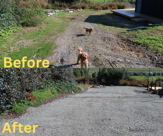 Driveway before/after