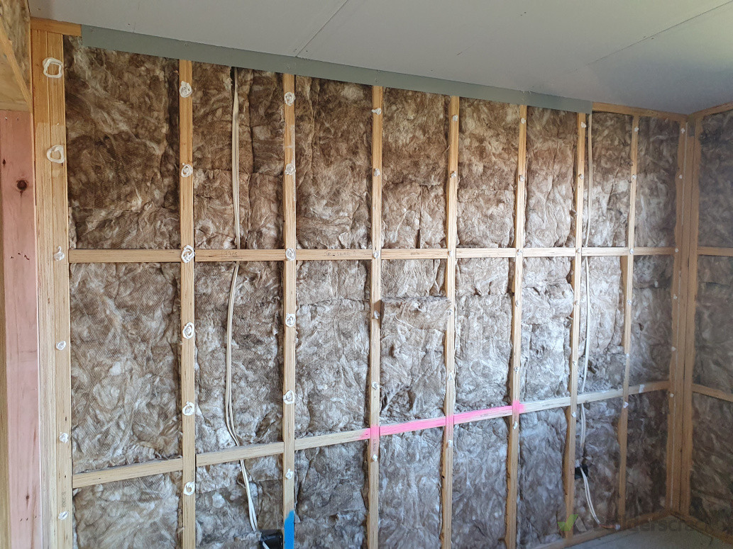 Wall frame and insulation installation