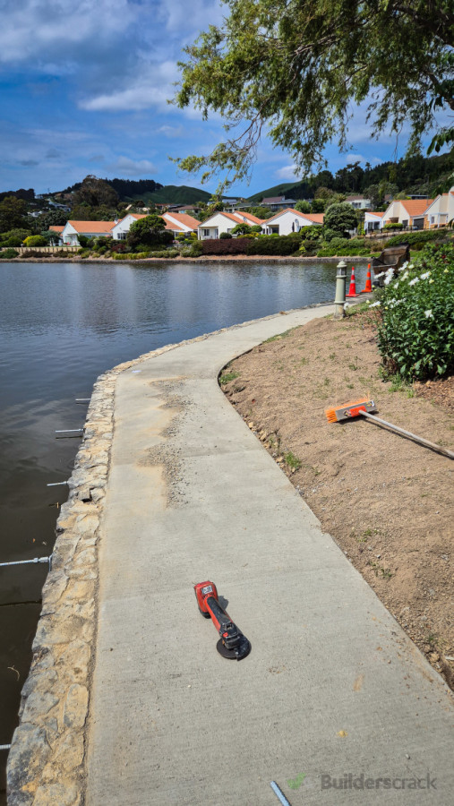 Completed repair of tie back wall with tidy yp to be completed