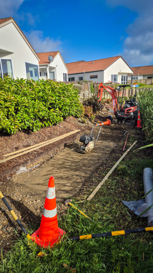 Excavated area on section one of the paving areas