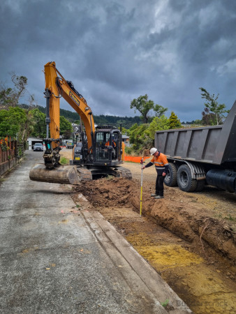 Excavating for a new concrete footing