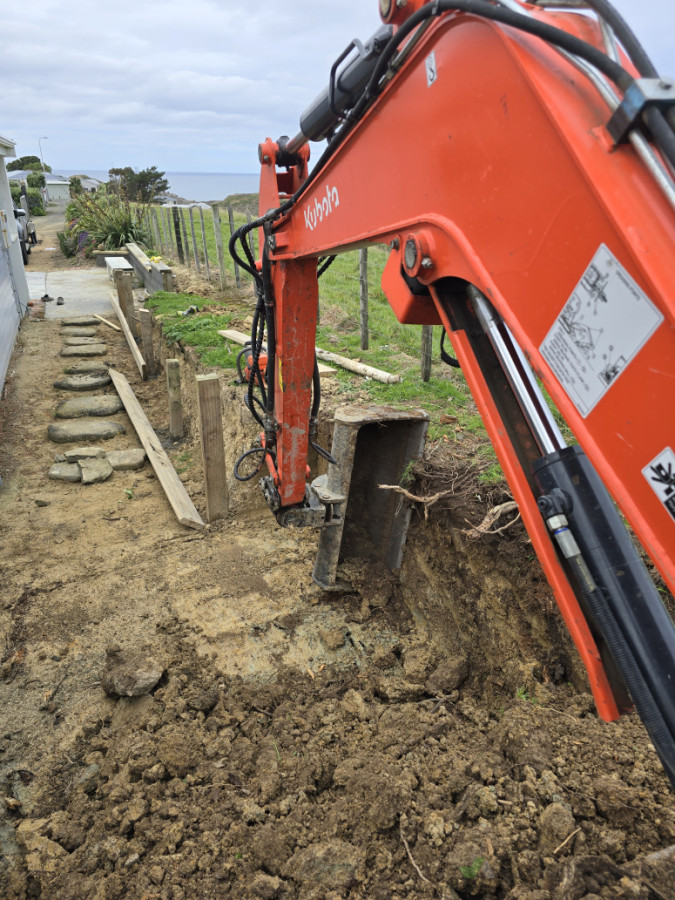 Retainer wall preparing