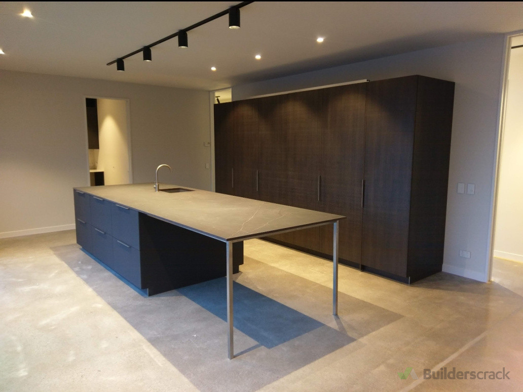 Installation work, hidden kitchen with pocket bi folds