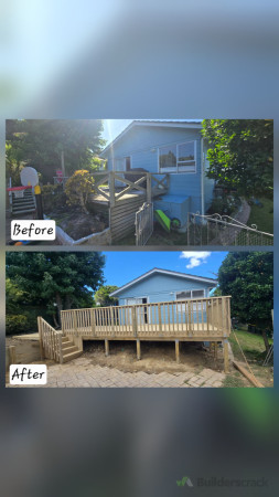 Before and after Pine Deck