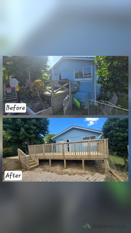 Before and after Pine Deck