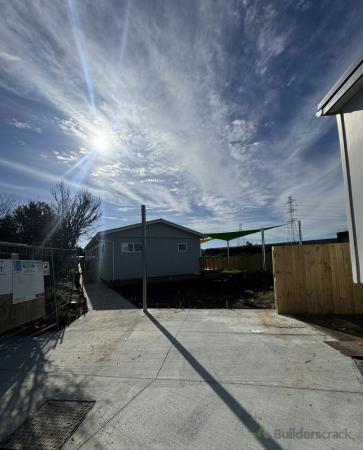 Before: Area prepared prior to the installation of the manual sliding driveway gate and pedestrian gate.