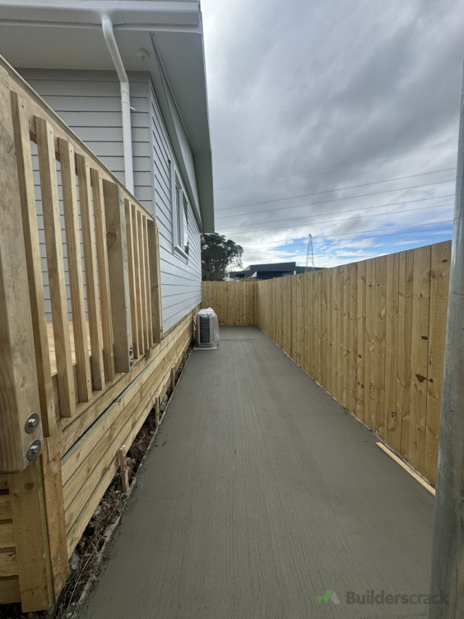 After: Concrete pad completed