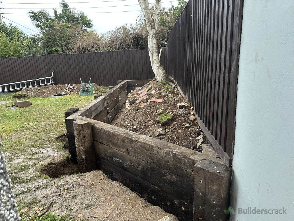 sleeper retaining wall