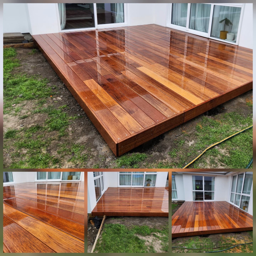 Handcrafted Kwila timber deck, built for strength, longevity, and a stylish outdoor space. Perfect for entertaining and relaxing.