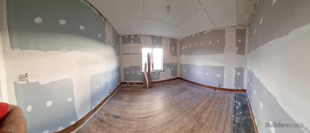 Gib installed and plastered first coat.