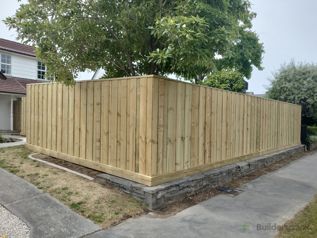 Timber fence with capping & kickboard