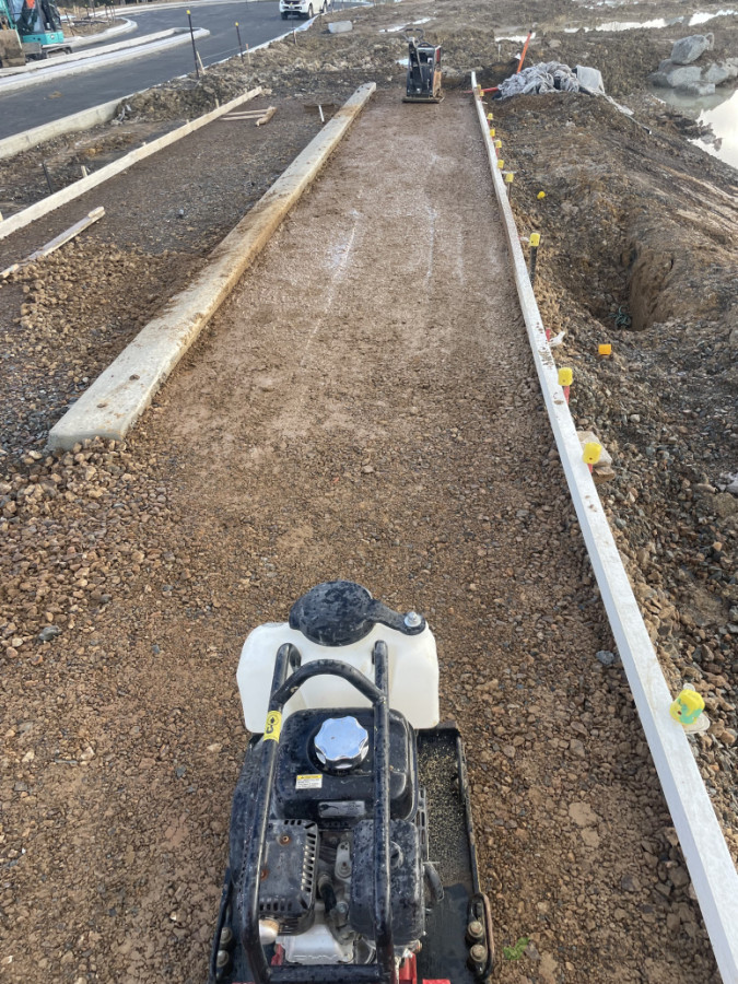 Footpath prep for pour