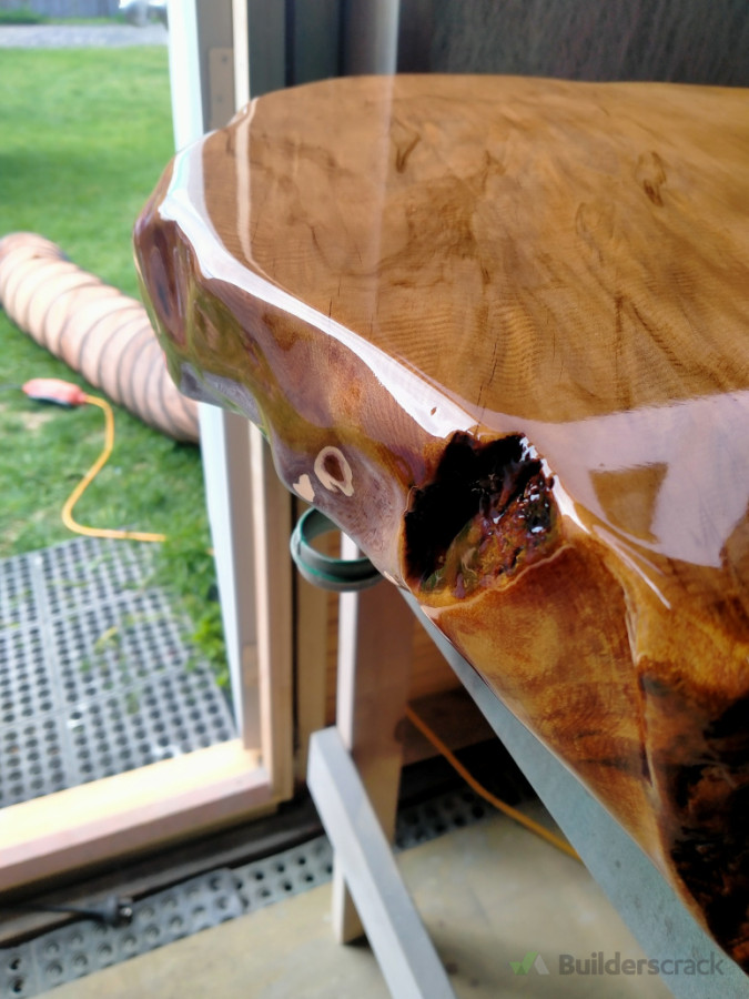 Clearcoat sprayed on the top