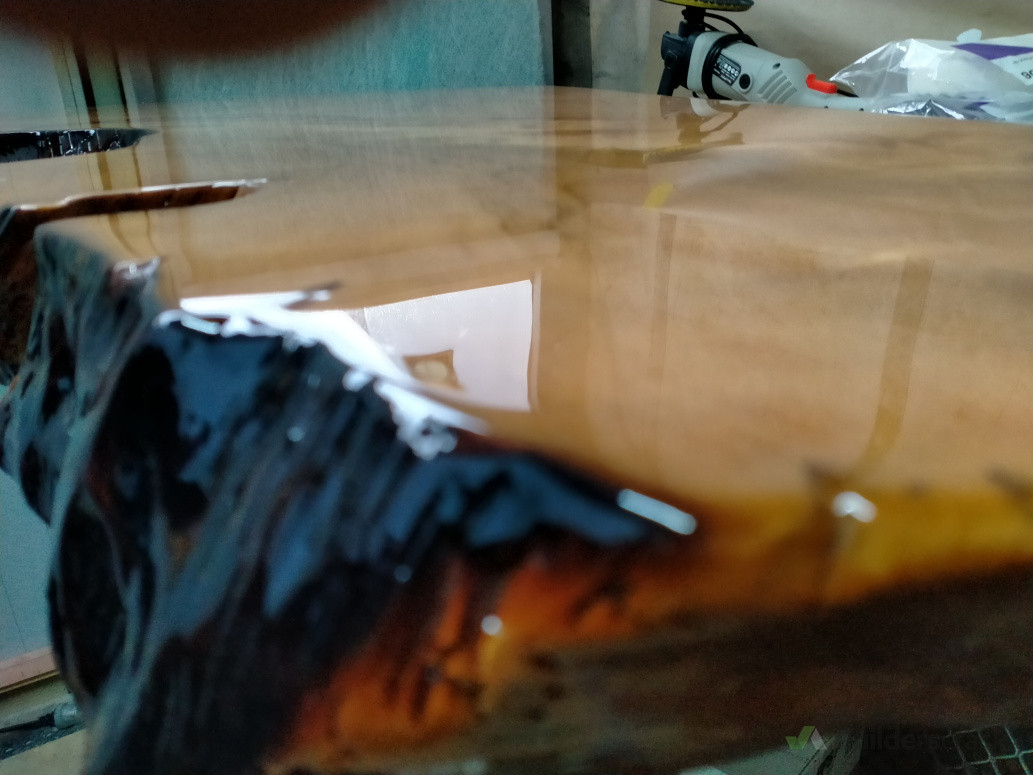 Clearcoat sprayed on the top