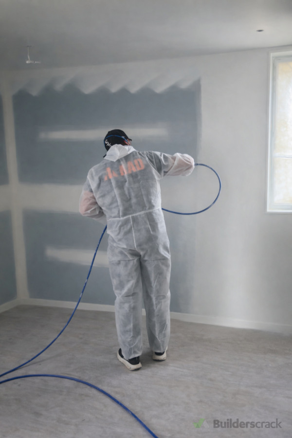 Interior residential painting in progress, with full surface protection and clean work practices used to respect the home throughout the project.