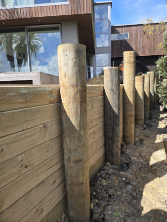 Posts & Retaining boards installed