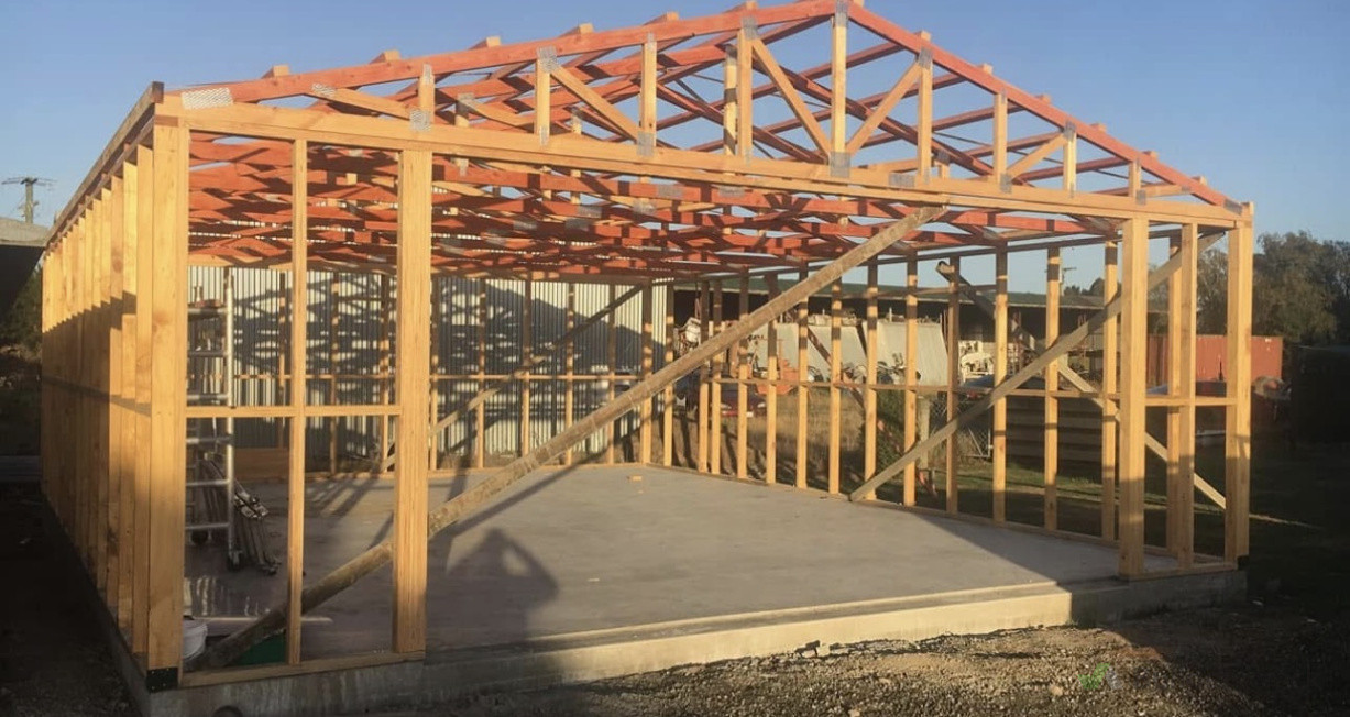 Double garage frame