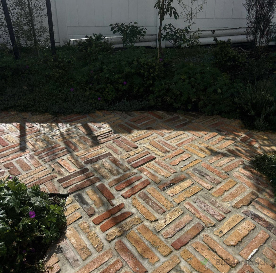 Westmere, repurpose brick seat/ path and garden layout