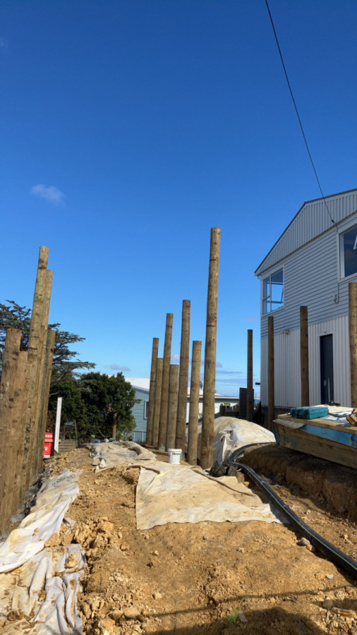 Retaining and carport poles in