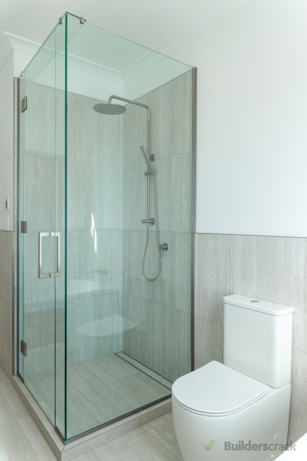 Custom glass shower full certified tile waterproofing