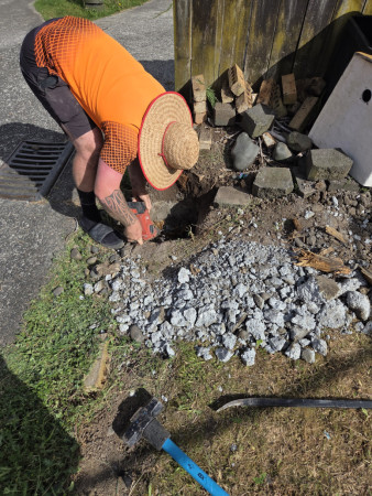 Removal of concrete footing