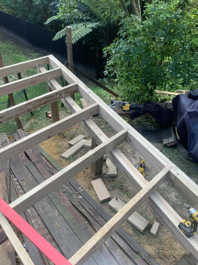 Deck extension and reframe