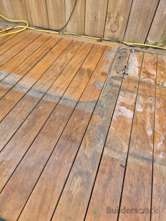 Cleaning and sanding of timber deck required (#1213726) | Builderscrack