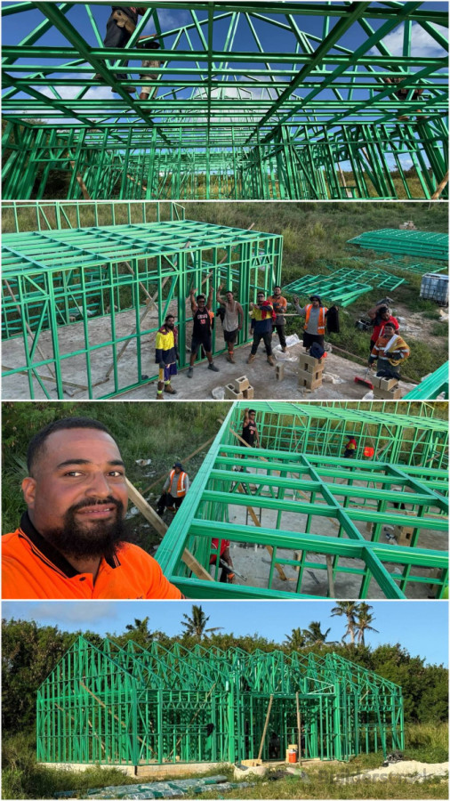 Steel frame installed