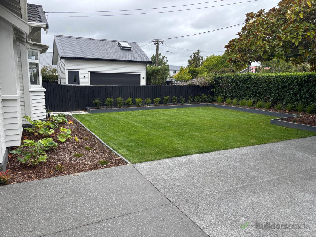 Lawn revovation with additional planting and garden edging