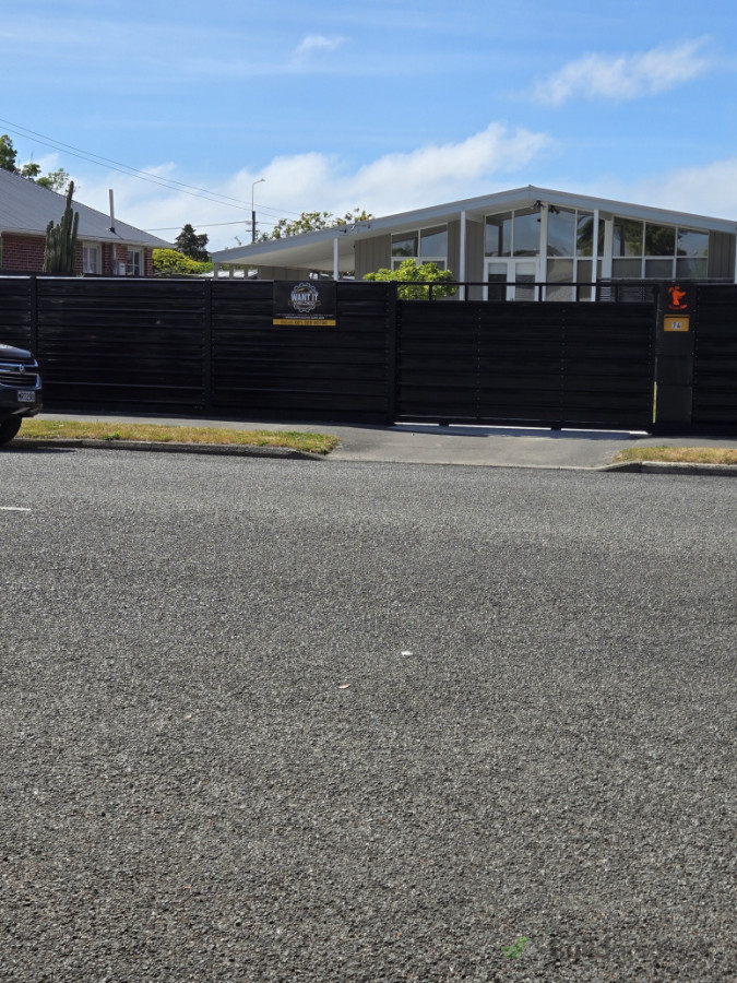 Full front fence and slider done in longrun colour steel
