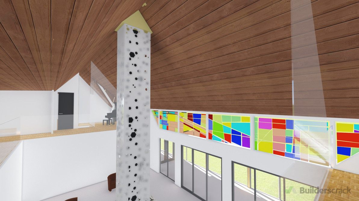 Custom chimney & stained glass