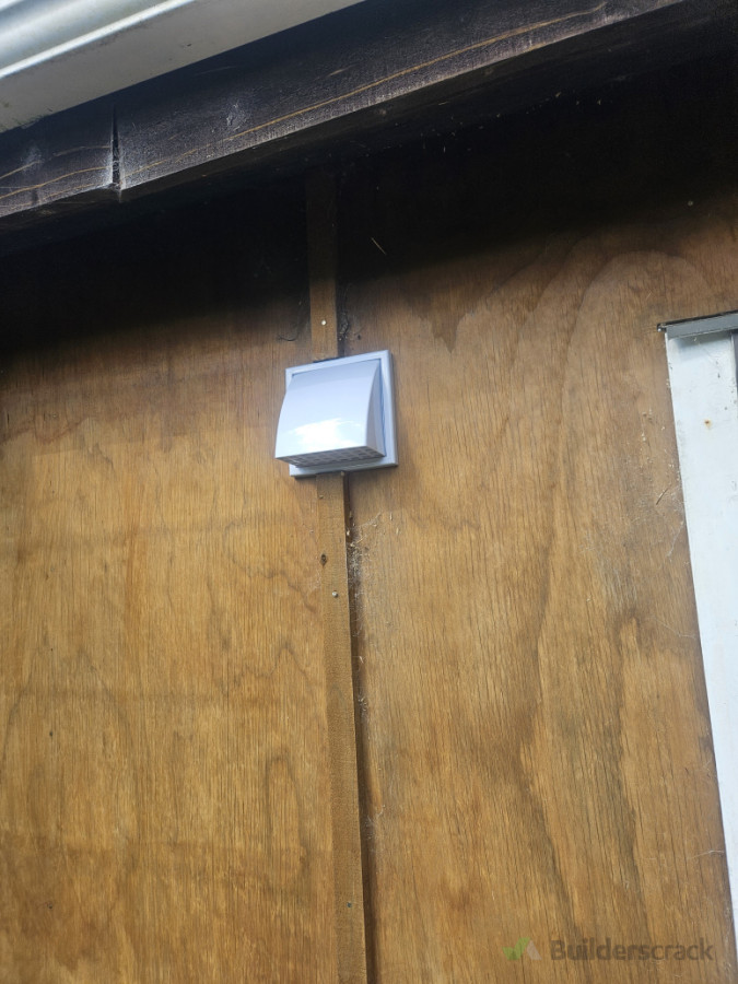 Outdoor vent for wall extractor fan.