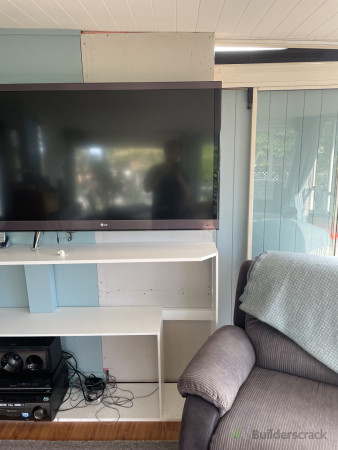 The new wall, ready for paint and plaster.