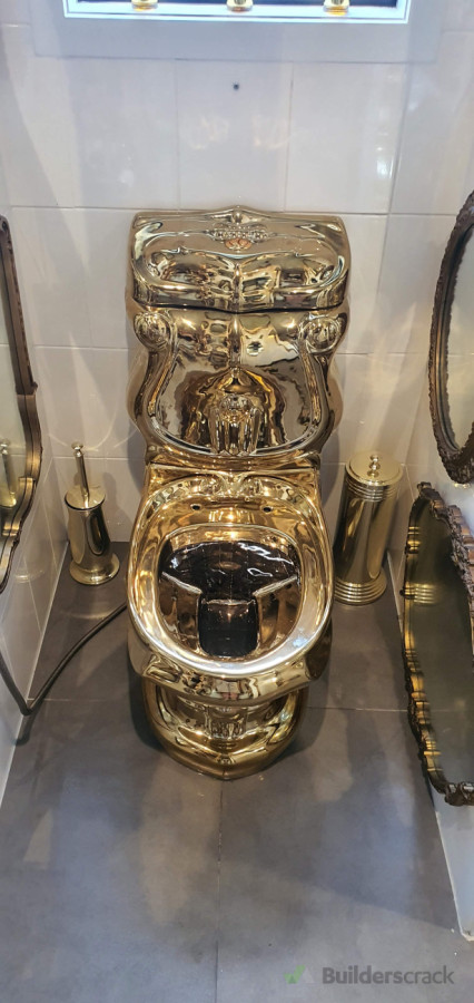 Installation of a custom “golden throne” – yes, it’s real.