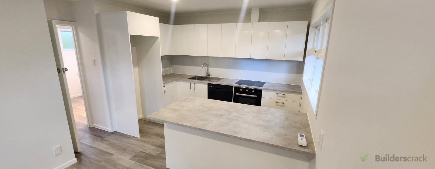 Full kitchen renovation – complete design, installation, cabinetry, benchtops, and plumbing carried out by me.