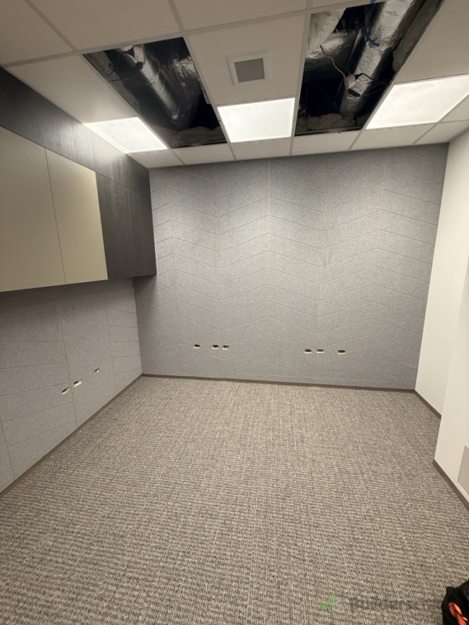 Carpet tiles and acoustic wall linings
