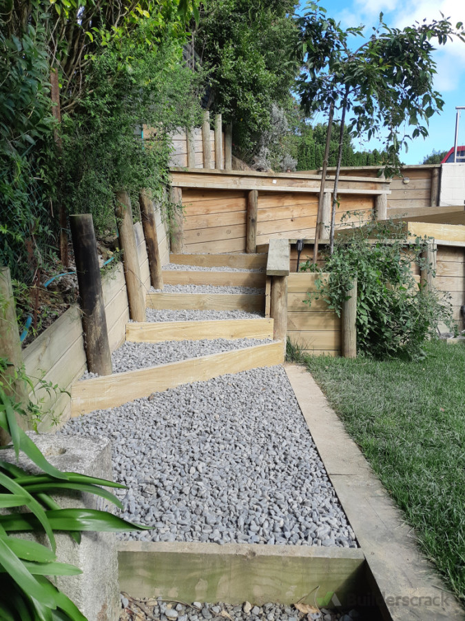 In between existing retaining walls