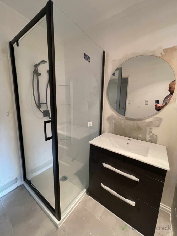 New shower, vanity and mirror replacement