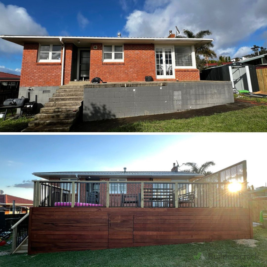 Kwila deck before and after