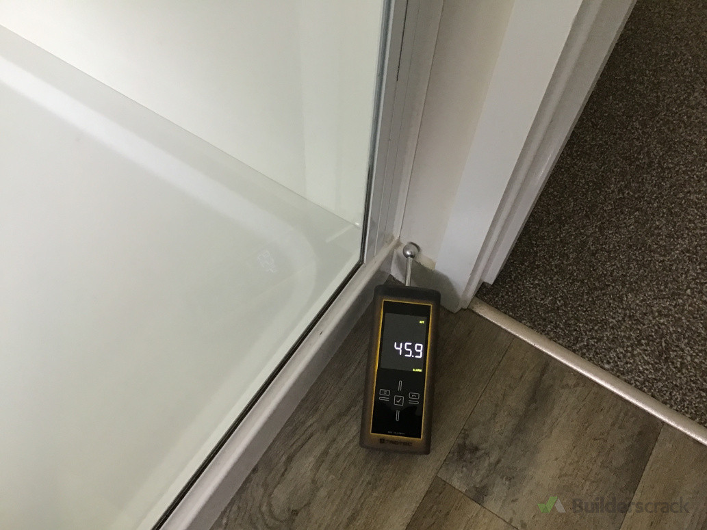 Moisture reading at showers