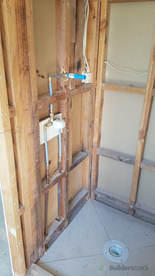 New pipe out for shower