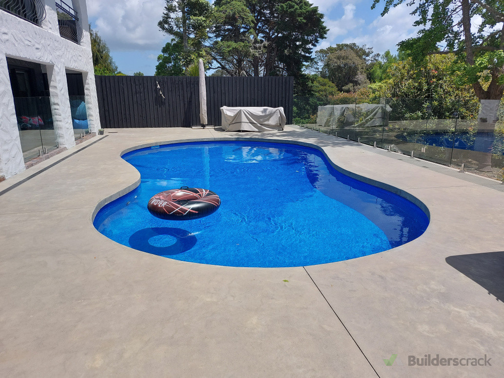 New pool patio built around an existing pool constructed by SCC