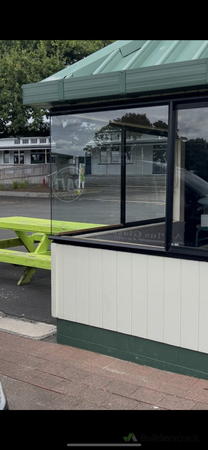 New Safety Glass installed after the Emergency Board Up.