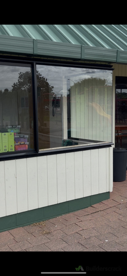 New Safety Glass installed after the Emergency Board Up at a school that was damaged, 30 windows repaired all safety glass.