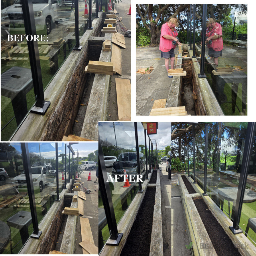 We took these weathered outdoor planter boxes and gave them the complete SS Solutions treatment