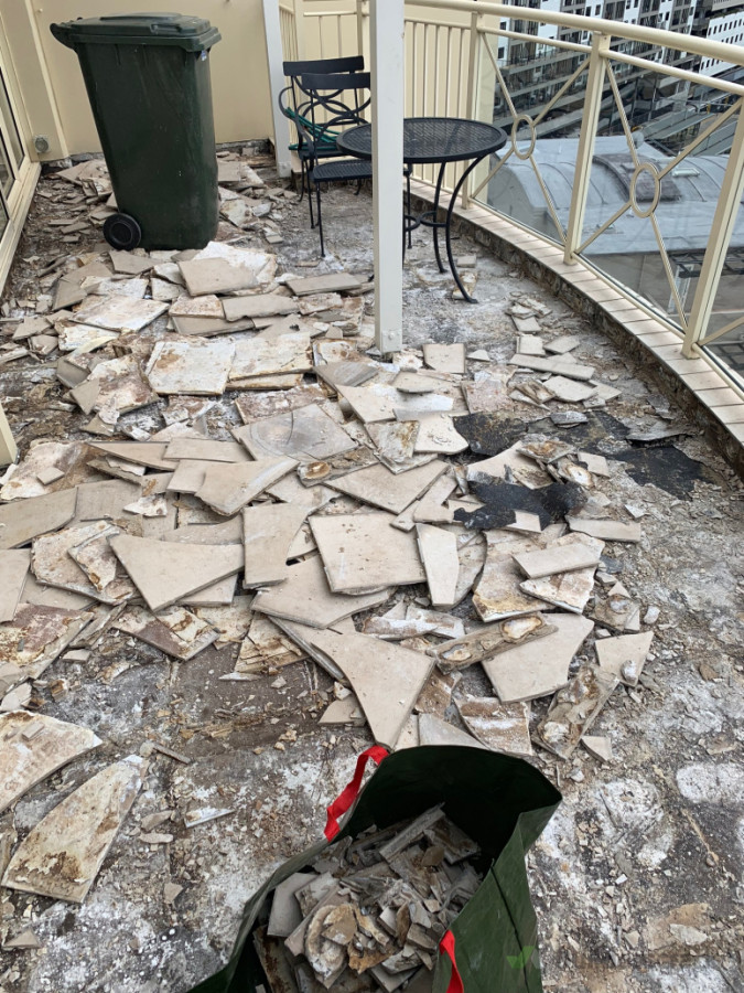 Uplifting Tiles for under tile waterproofing