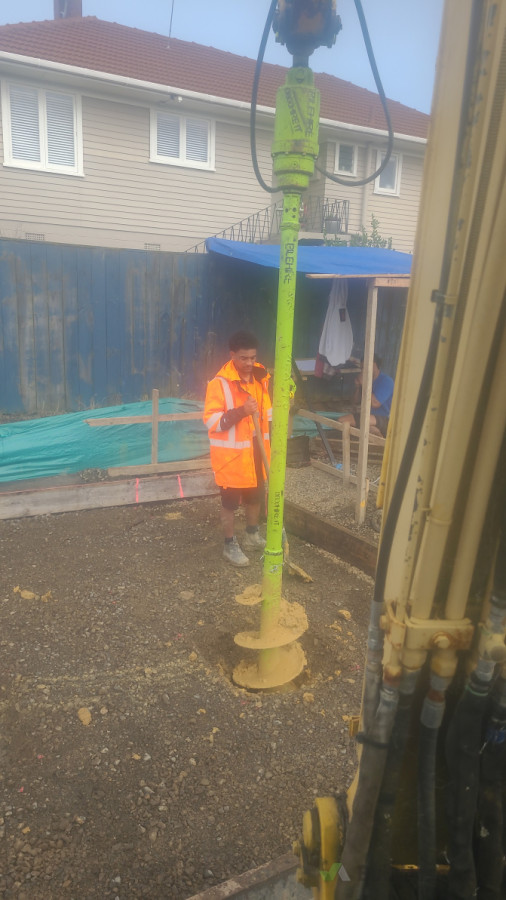 Drilling concrete pile kimber hall ave