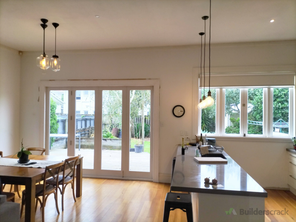 Villa Timber bifold door and window installation.