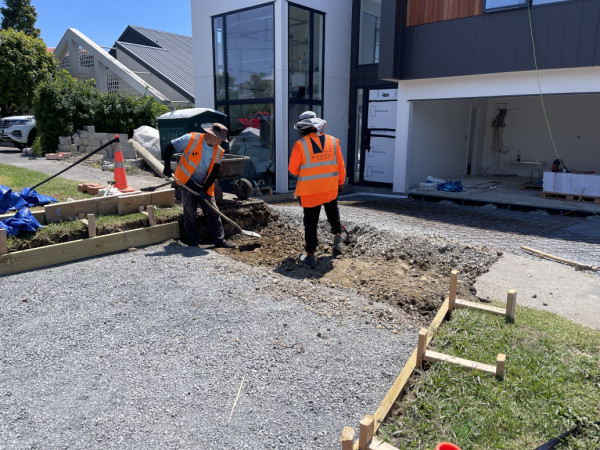 Walkway being demolished